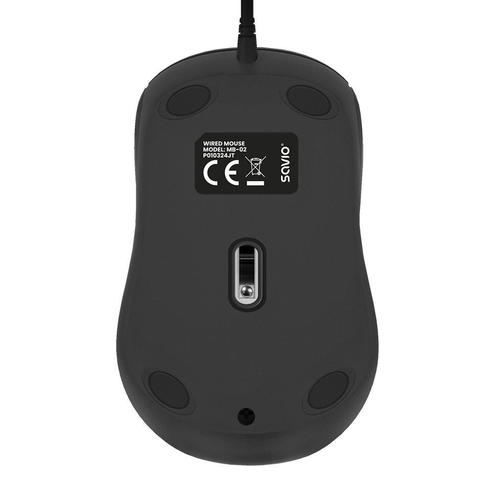 RATON OPTICO SAVIO MB 02 CON CABLE USB A 1200 DPI