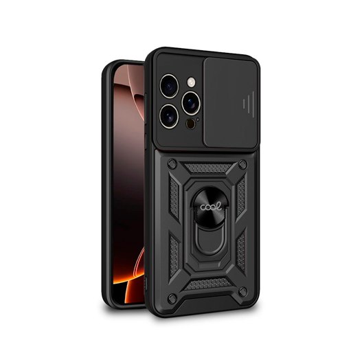 FUNDA COOL IPHONE 16 PRO HARD RING NEGRO