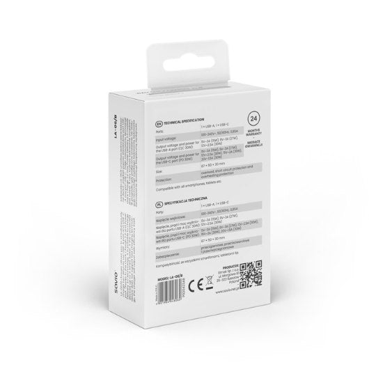 CARGADOR SAVIO LA 06 DUAL 30W USB 30