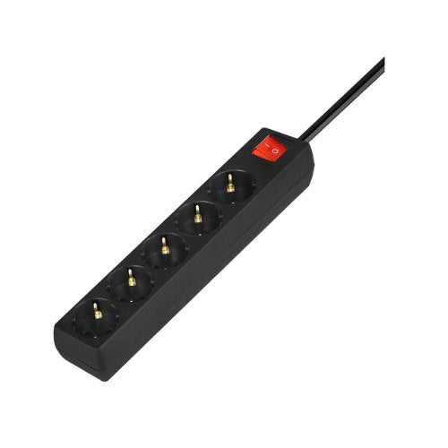 REGLETA DE 5 ENCHUFES SAVIO LZ 15 BLACK