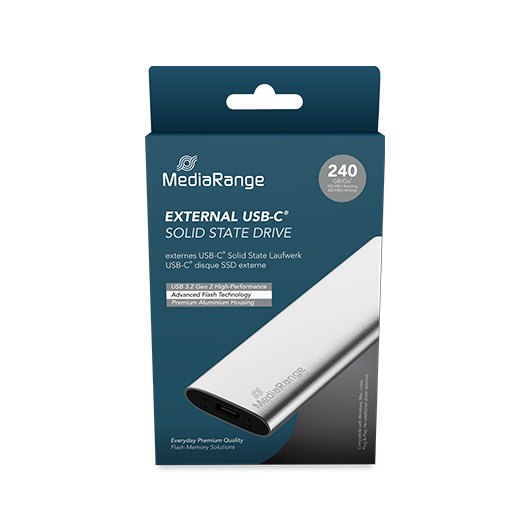 HD EXT SSD 240GB MEDIARANGE MR1101 PORTABLE SILVER