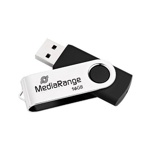 PENDRIVE 16GB USB 20 MEDIARANGE SILVER BLACK