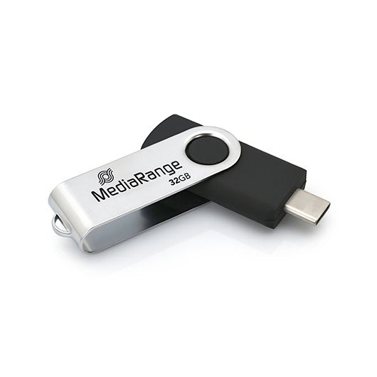 PENDRIVE 32GB USB C 32 MEDIARANGE SILVER BLACK