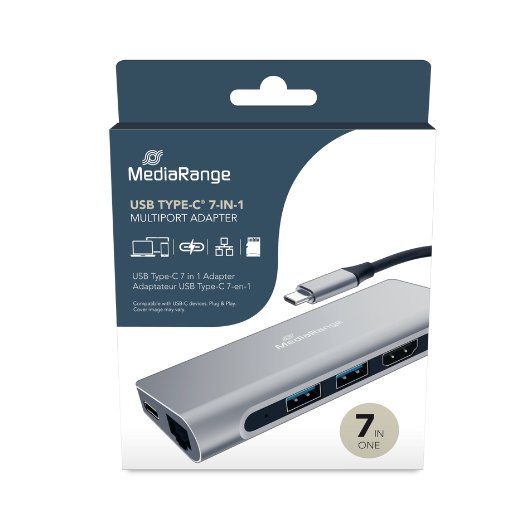HUB MEDIARANGE USB C 7EN1