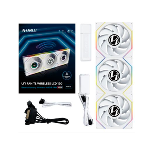 VENTILADOR 120X120 LIAN LI UNIFAN TL LCD WIRELESS WHITE