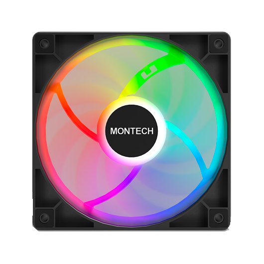 VENTILADOR 120X120 MONTECH GF120 PWM BLACK PACK 3 HUB