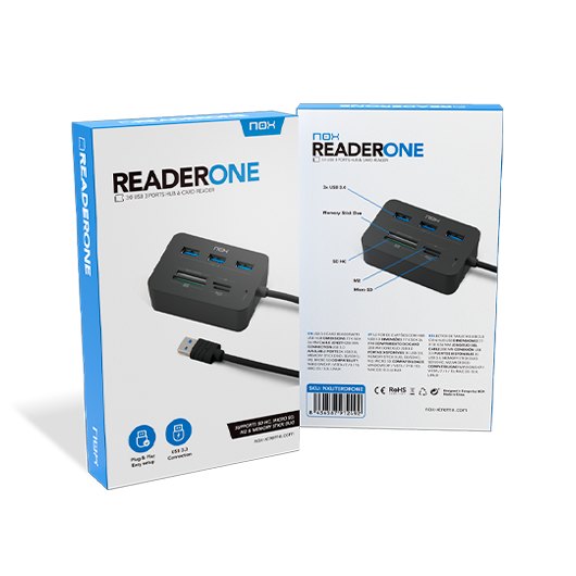 LECTOR DE TARJETAS HUB USB 30 NOX READER ONE