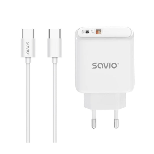 CARGADOR SAVIO LA 10 30W WHITE CON CABLE