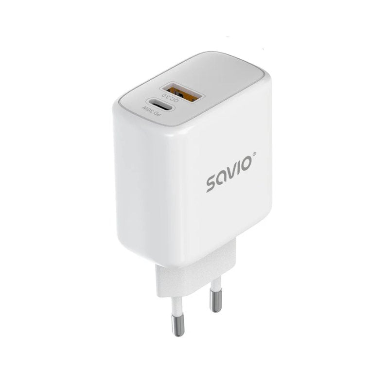 CARGADOR SAVIO LA 10 30W WHITE CON CABLE