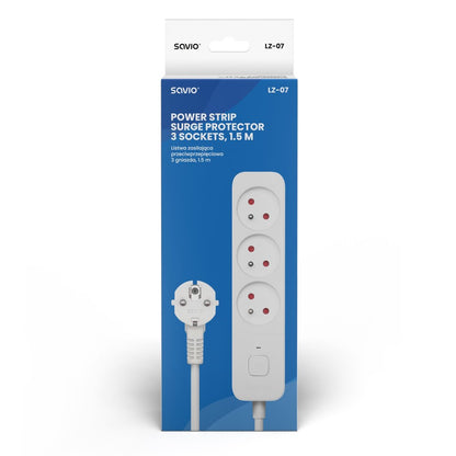 REGLETA DE 3 ENCHUFES 15M BLANCO SAVIO LZ 07