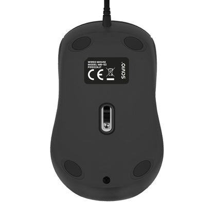RATON OPTICO SAVIO MB 02 CON CABLE USB A 1200 DPI