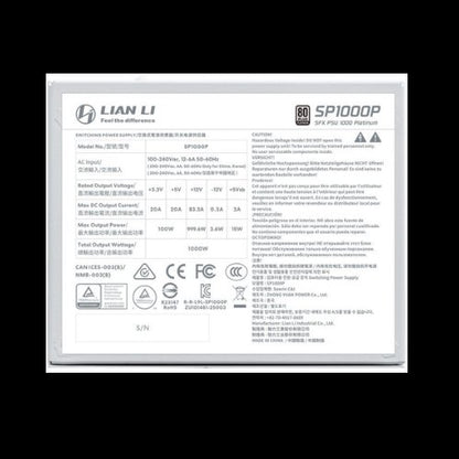 FUENTE DE ALIMENTACION SFX 1000W LIAN LI SP1000P PLATINUM W