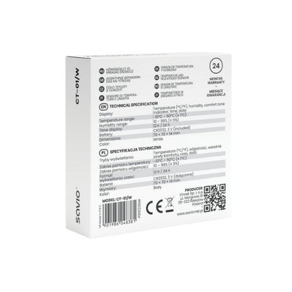 SENSOR TEMPERATURA Y HUMEDAD SAVIO CT 01 W