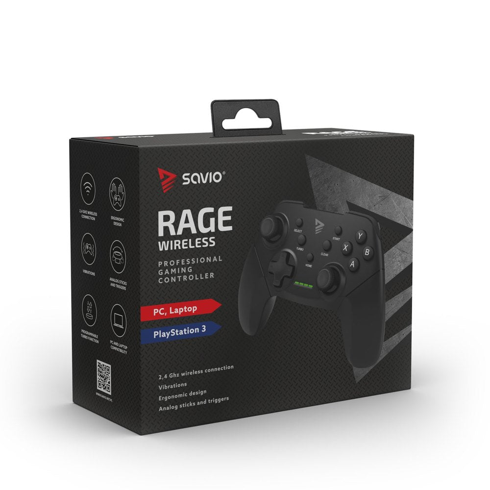 MANDO GAMEPAD INALAMBRICO PC PS3 SAVIO RAGE W