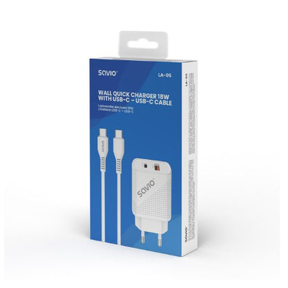 CARGADOR SAVIO LA 05 DUAL 18W USB 30 CABLE