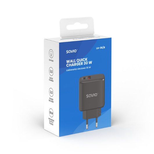 CARGADOR SAVIO LA 06 DUAL 30W USB 30