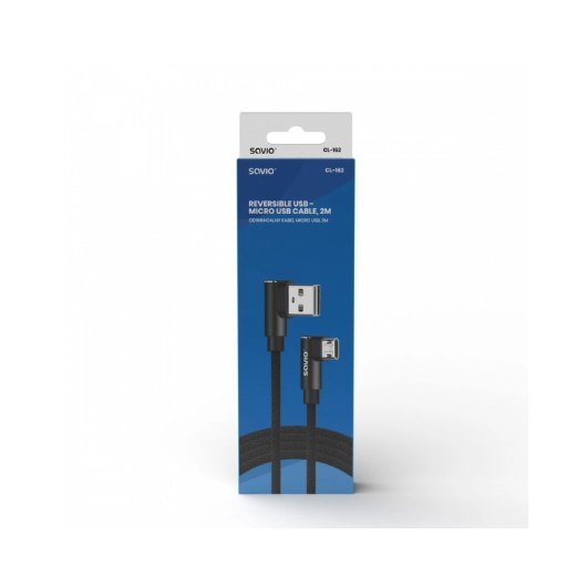 CABLE REVERSIBLE USB SAVIO MICRO A USB A 1M CL 161