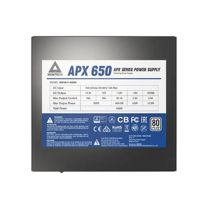 FUENTE ATX 650W MONTECH BLACK APX650