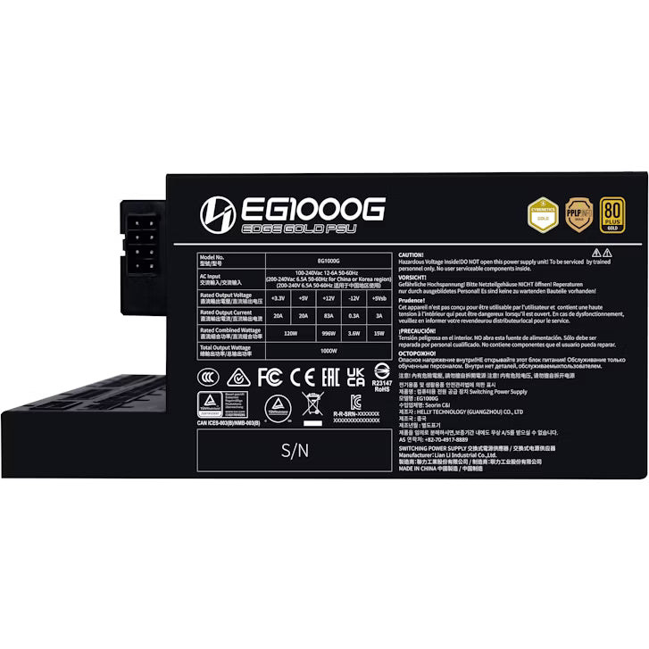 FUENTE DE ALIMENTACION ATX LIAN LI EDGE GOLD 1000W BLACKHU