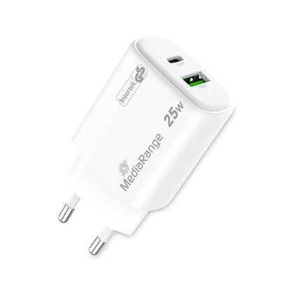 CARGADOR MEDIARANGE DUAL USB A Y USB C 25W