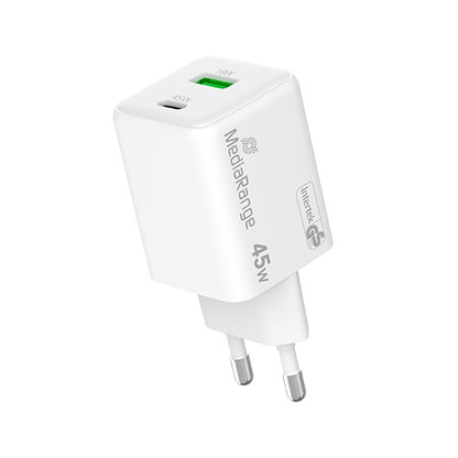 CARGADOR MEDIARANGE DUAL USB A Y USB C 45W