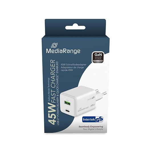 CARGADOR MEDIARANGE DUAL USB A Y USB C 45W