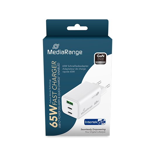 CARGADOR MEDIARANGE TRIPLE USB A Y USB C 65W