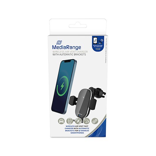 CARGADOR SOPORTE INALAMBRICO COCHE MEDIARANGE 15W