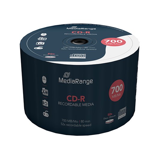 CONSUMIBLE MEDIARANGE CD R MR207 700MB 50PCS