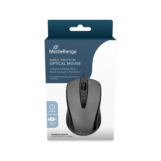 RATON OPTICO MEDIARANGE MROS201 BK GREY