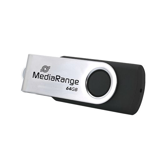 PENDRIVE 64GB USB 20 MEDIARANGE SILVER BLACK