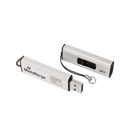PENDRIVE 64GB USB 32 MEDIARANGE SILVER BLACK