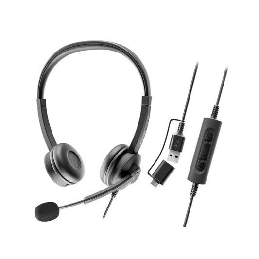 AURICULARES AXTEL FLOW STEREO USB C USB A