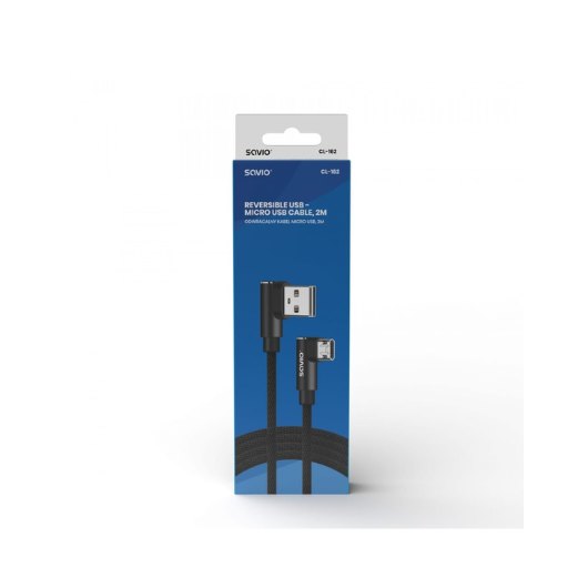 CABLE REVERSIBLE USB SAVIO MICRO A USB A 2M CL 162