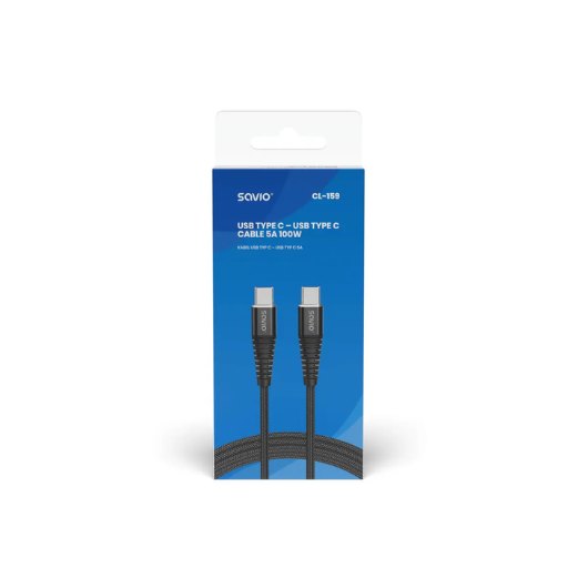 CABLE USB C A USB C SAVIO 5A 1M CL 159