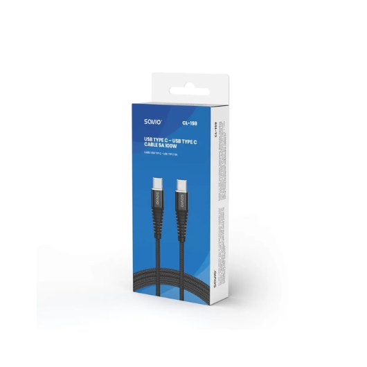 CABLE USB C A USB C SAVIO 5A 1M CL 159