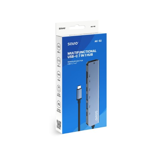 HUB SAVIO 7EN1 USB C AK 82