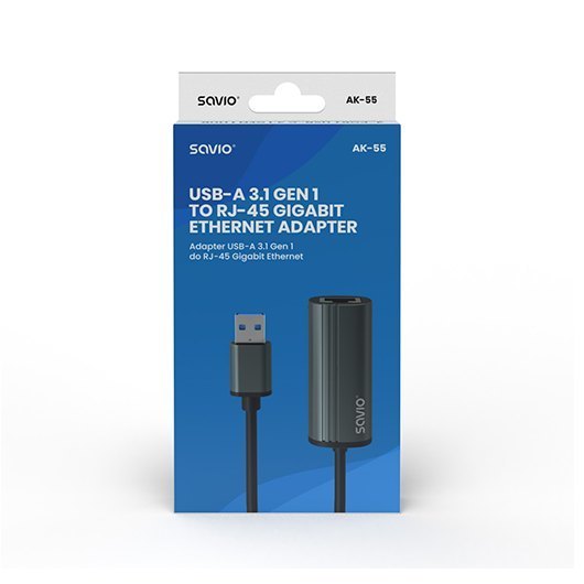 ADAPTADOR USB A A ETHERNET RJ45 SAVIO AK 55